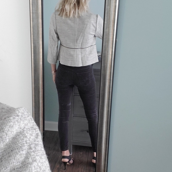 Classiques Entier Tweed Gray Zipper Blazer - Picture 8 of 9